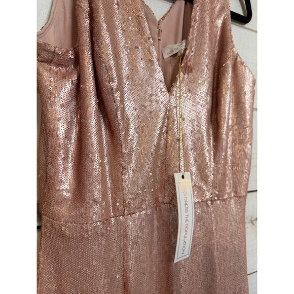 Dress The Population Pink Sequin Formal Maxi Dress Size LG NWT STUNNING - Picture 4 of 7